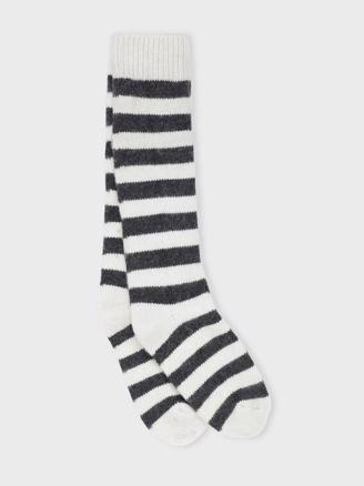 Moshi Moshi Mind Polar socks stripe Ecru/Dark Grey